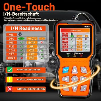 OBD2 Diagnostic Device Car Engine Fault Reader Reader Car Reader OBD-II Diagnostic Tools for All Vehicles Car Reader German for BMW VW Mercedes Audi All OBDII Vehicles