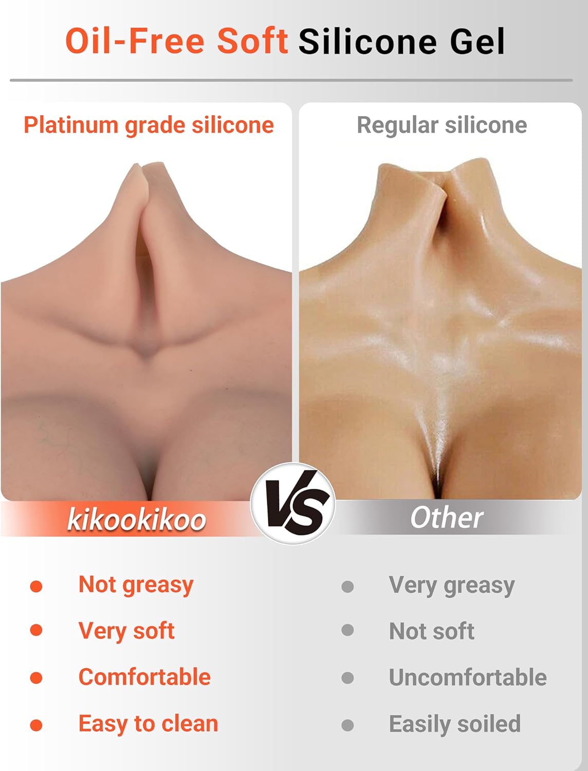 Oil-Free Air-fill Silicone Breastplate Bigger Float Point Fake Breast forms S/Z plus Cup for Transgender