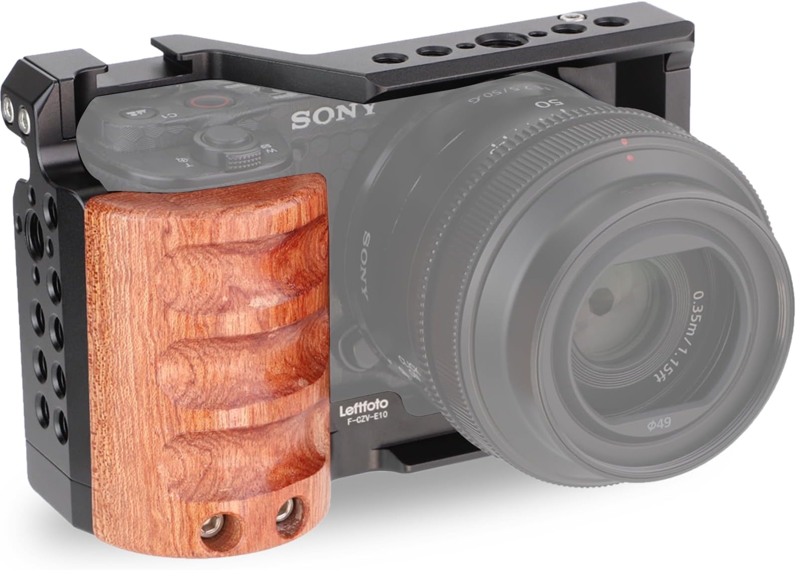 Cage Para Sony Alpha Zv-e10 Com Grip De Madeira - Escorrega o Preço