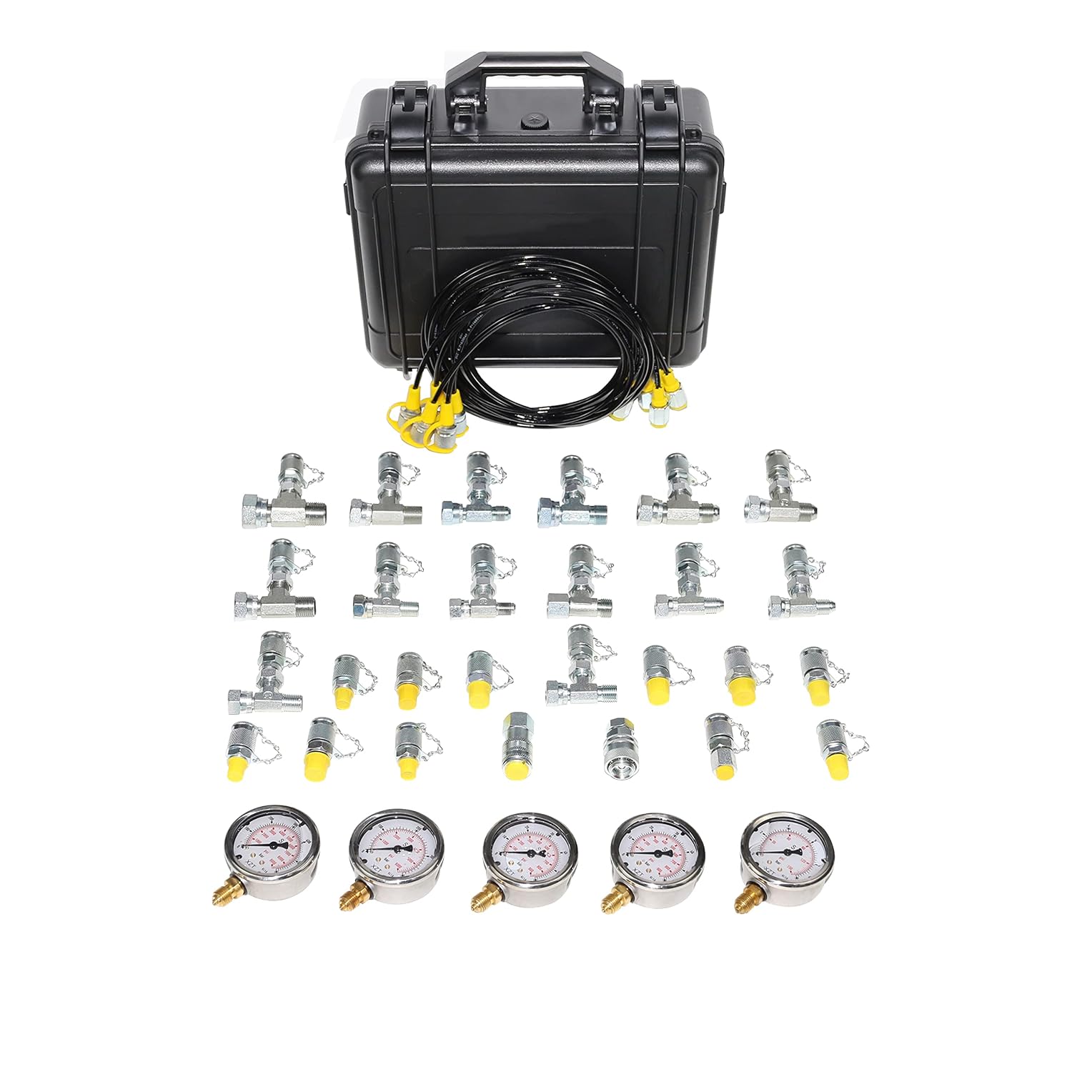 XZT 60K Digital Hydraulic Pressure Test Coupling Kit,Pressure Gauge,Test Hose,Test Point for Excavator Construction Machinery Repair