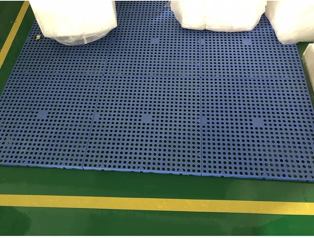 Moisture-Proof Plastic Pallet - Interlocking Flooring Tile - Perfect Shelves Mat Solution, 2200lb Capacity Storage Platform for Warehouses, Storage Rooms, Garages (Color : Blue, Size : 100x60x5cm)