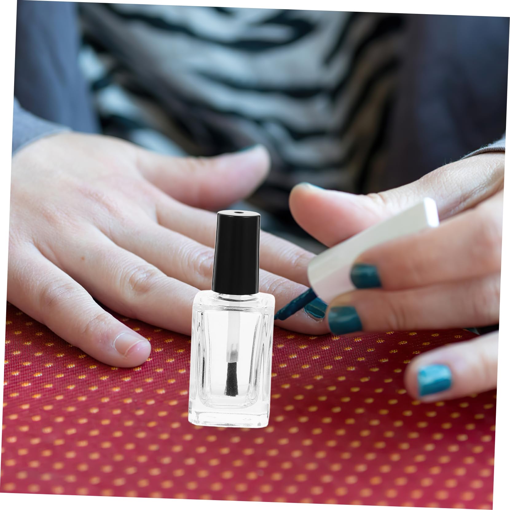 15 Pezzi Flaconi in Vetro per Unghie con Pennello, Nero, Facili da Riempire, per Manicure e Ritocchi | Ricarica per Cosmetici e Smalto, Forma Circolare con Lati Piatti, Stile Semplice e Aspetto Raffinato