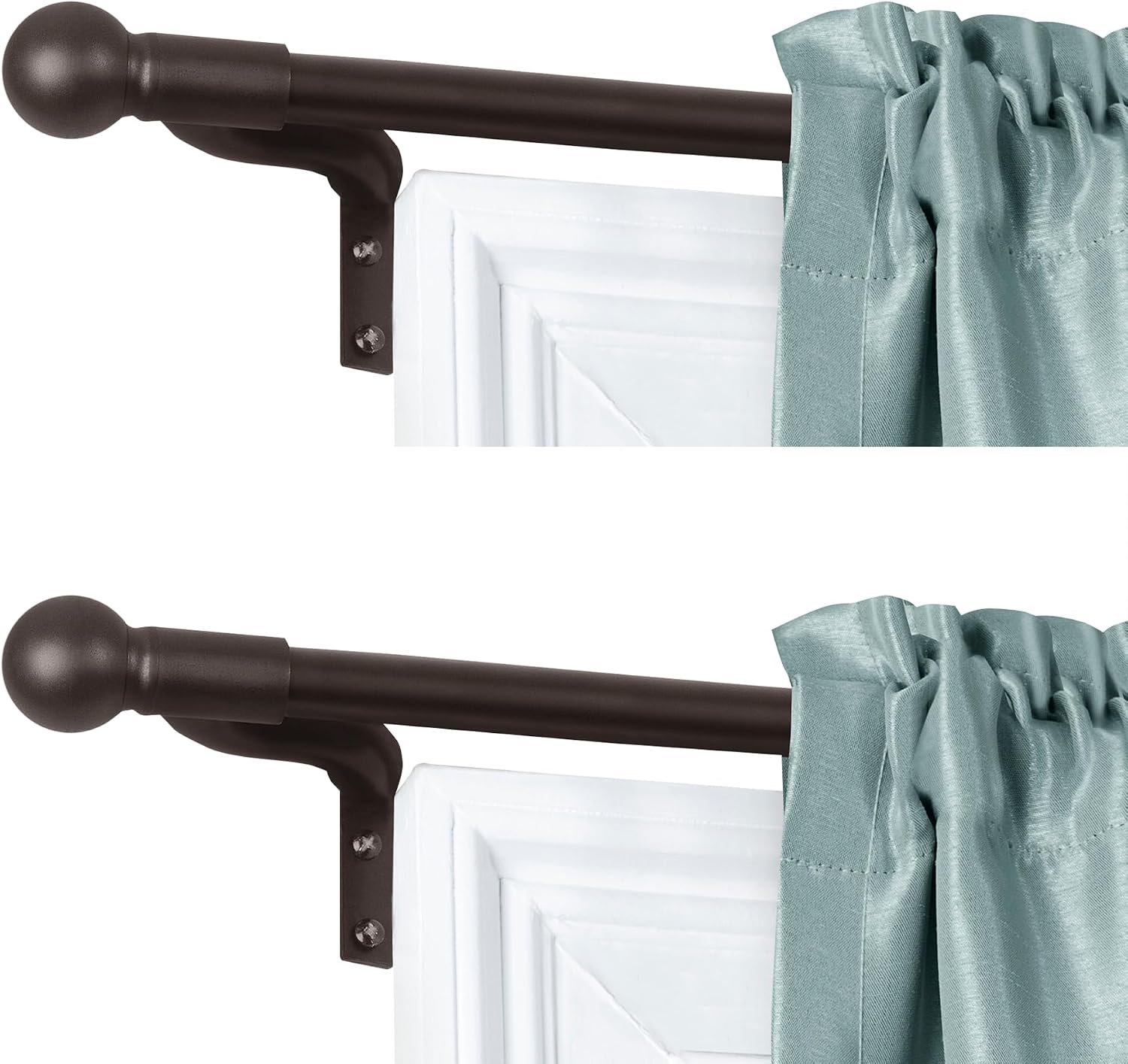 MAYTEX Smart Easy Install Café Window Rod, 18-48 Inches, Oil Rubbed Bronze (Pack of 2)