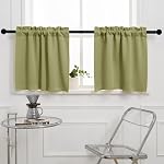 Pickluc 24 Inch Long Tier Curtains for Small Window, Short Blackout Curtain with Rod Pocket - Half Window Curtains for Kitchen, Cabinet, Basement, Camper, 2 Panels, Black, 30 Inches Wide
