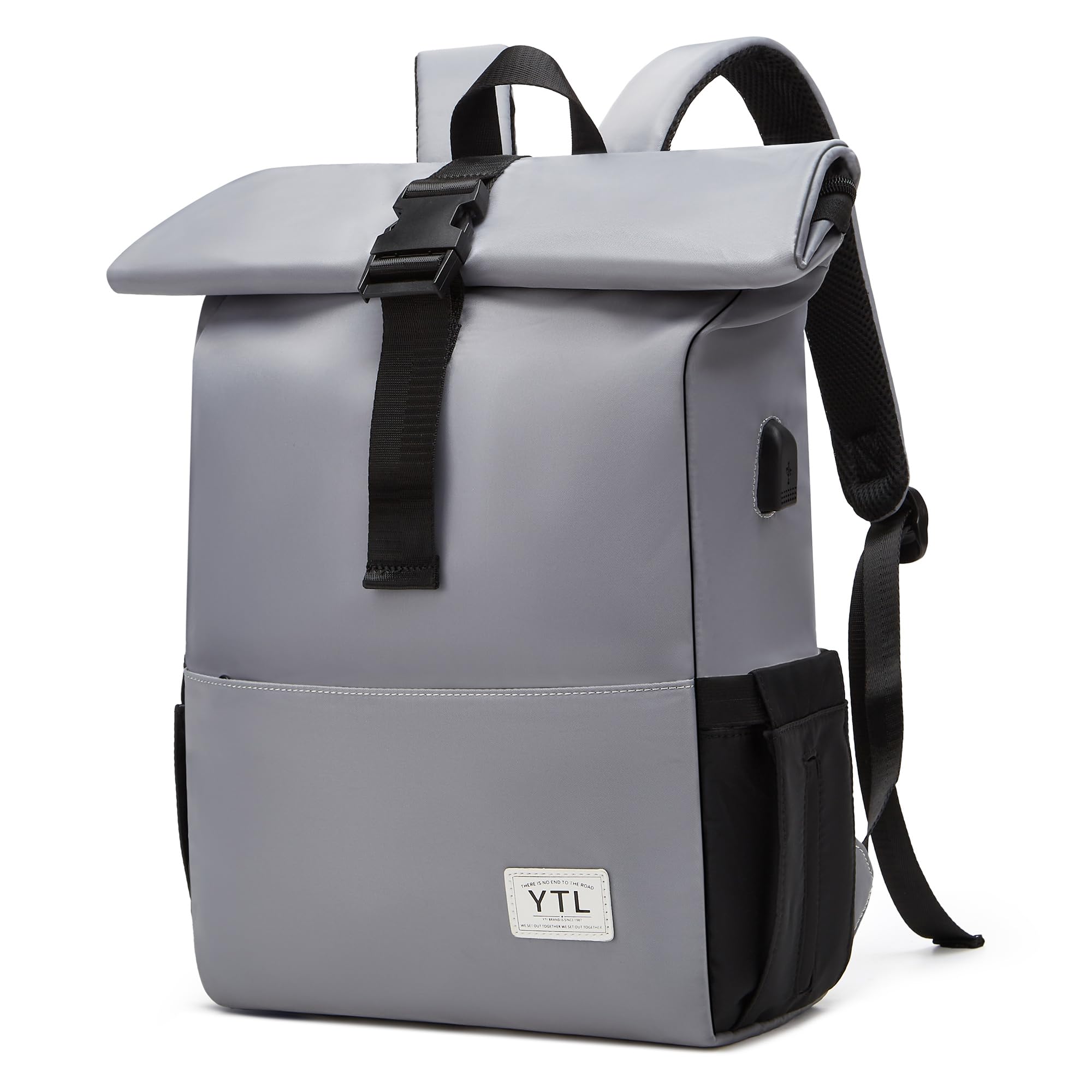 YTL Rolltop Wasserdicht Rucksack für Damen & Herren,mit Laptopfach für 17 Zoll,Groß Elegantrucksack Rucksäcke Daypack für Radfahren,Reisen,Tasche für Schule, Uni Gürteltasche