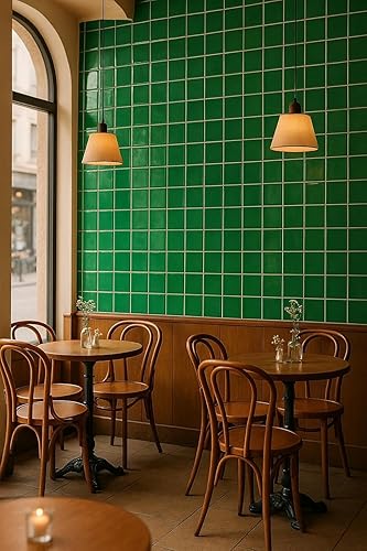 Miniatura 10 de Azulejo de cerámica de 4 pulgadas de 4.25 pulgadas brillante (Shinny) caja de 10 piezas para pared de baño y cocina (suero de leche) por Tenedos