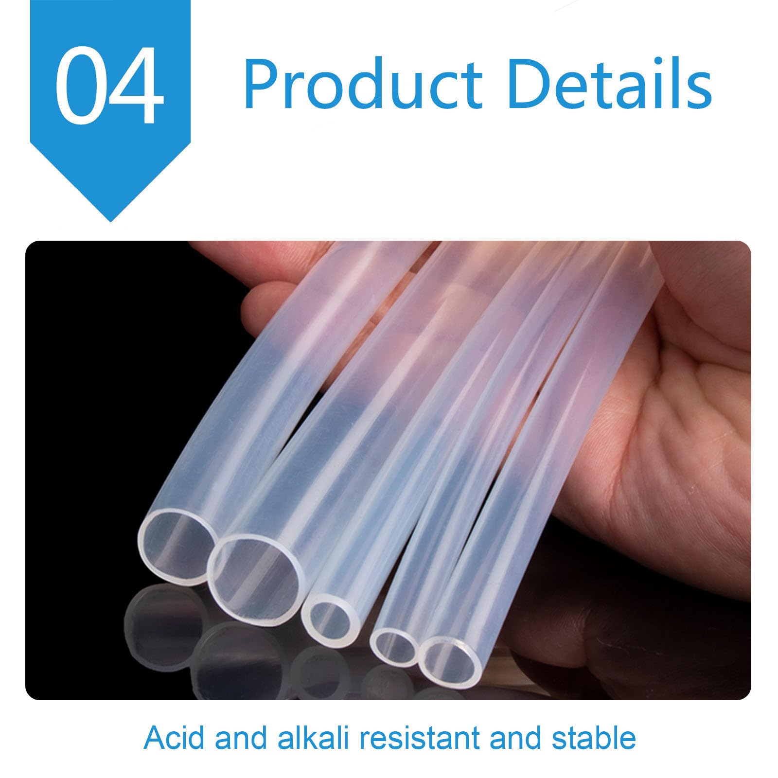 ApuaVireo&Co PTFE-Schlauch, transparentes PTFE-Teflonrohr for Industrierohrleitungen, Innendurchmesser 19 mm, Länge 5 Meter(OD：23mm)
