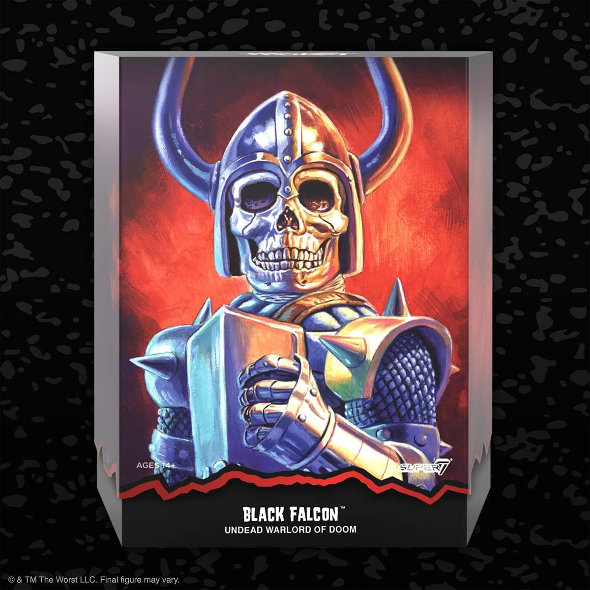 Super7 ULTIMATES! The Worst Black Falcon - 7" The Worst Action Figure with Accessories Collectibles and Retro Toys