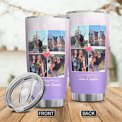 Miniatura 3 de Wassmin Vaso personalizado con texto de imagen, acero inoxidable, 20 onzas, 30 onzas, taza de viaje aislada con imágenes, fotos, regalos para