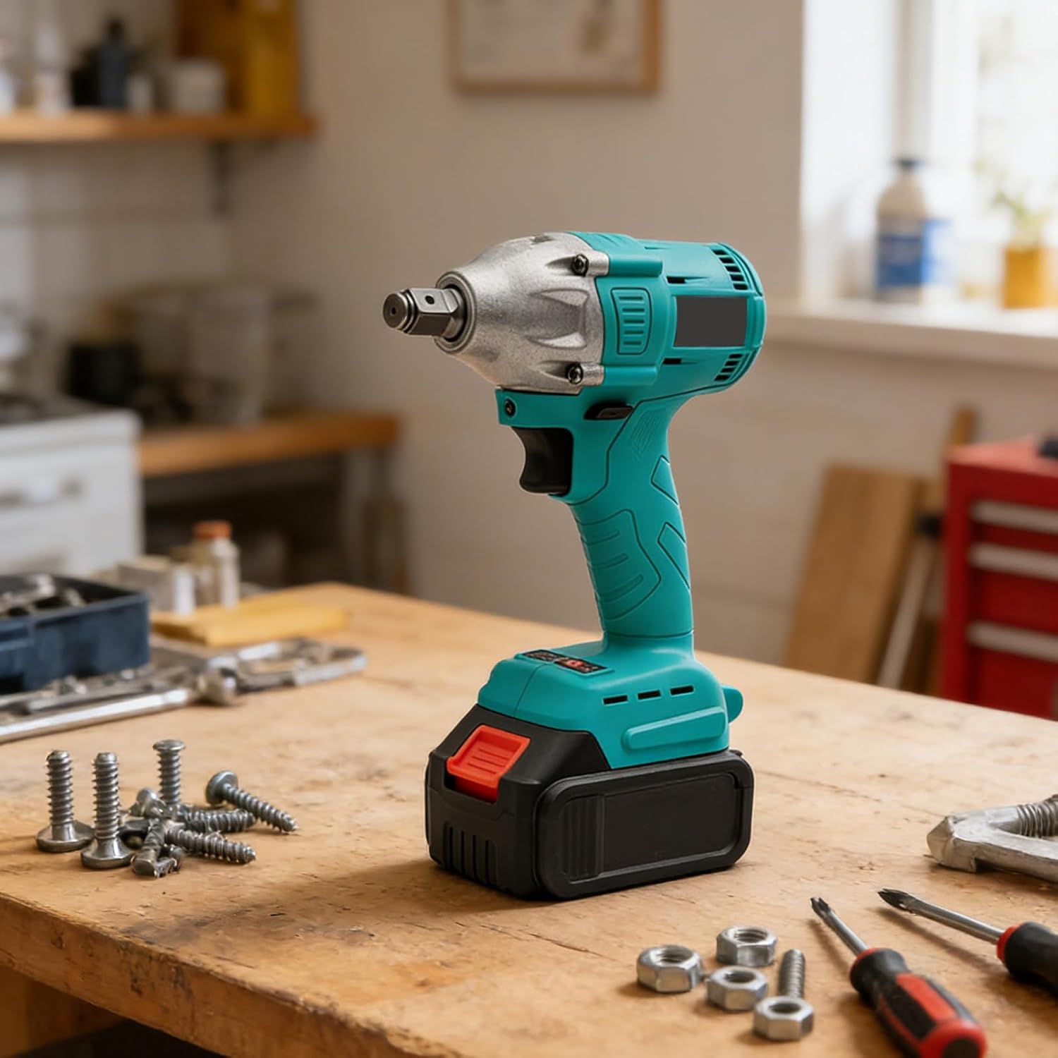 Cordless Brushless Impact Wrench 350NM Torque For 18V Battery 1/4'' Electric Screwdriver With Work Light