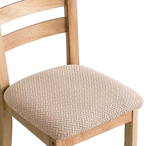 Vista 13 de Fundas elásticas para sillas de comedor, fundas protectoras extraíbles para sillas de cocina, fundas protectoras para comedor, hotel Gris