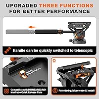Vista 2 de Professional Camera Monopod with Feet, 73.2 inch Aluminum Portable Travel Video Monopod with Removable Tripod Stand Base, Max Load 22 Lbs, New Q6