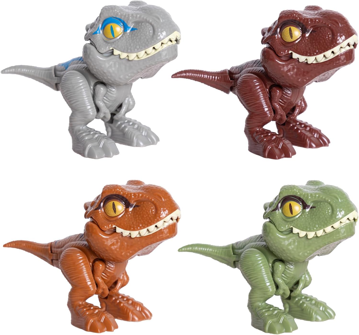Berry President Dinosaur Toys for Kids 3-5, Dinosaurs Puppets,Tyrannosaurus Rex Action Figures with Movable Mouths, Toys for Kids(4 Dinosaurs)