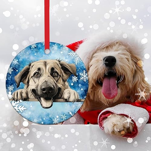 Miniatura 6 de WoGuangis Adornos de pastor de Anatolia para árbol de Navidad, pastor de Anatolia, lindo y divertido que mira al perro, cachorro, recuerdo de