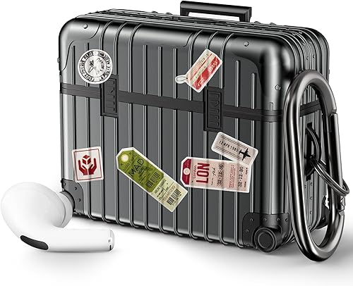 KOREDA Funda compatible con AirPods Pro de 21 generación, bonita y divertida funda con diseño de maleta para Airpods Pro de 21 generación, funda