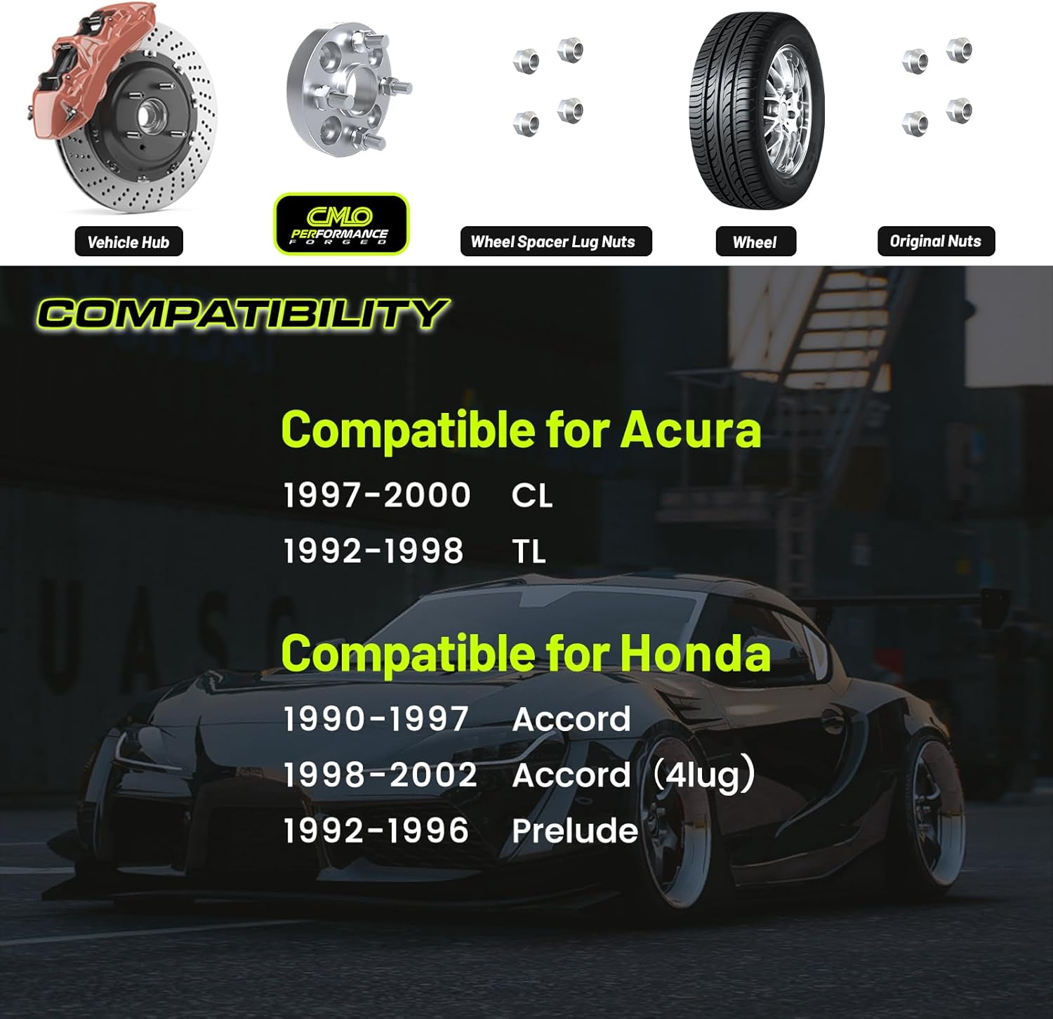 Customadeonly 4x114.3 Forged Hubcentric Wheel Spacers 25mm (1 Inch) 2pcs– Fits Acura CL 1997–1999, TL 1992–1998, Honda Accord 1990–2002 (4-Lug), Prelude 1992–1996 (64.1mm Bore, M12x1.5 Studs)