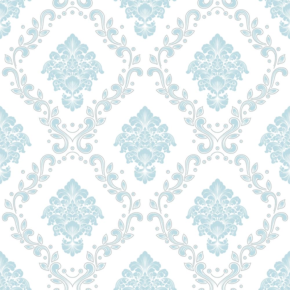 MOREYAJI DIY Damask light blue Flowers Self Adhesive Wallpaper with Matt Peel and Stick Wallpaper for Wall Home décor,washrom,Bedroom,kitchenHotelWall for Living Room Drawing Hall 125*45CM 6.25Sq Ft (B0CHFQSKKW) Amazon Price History, Amazon Price Tracker