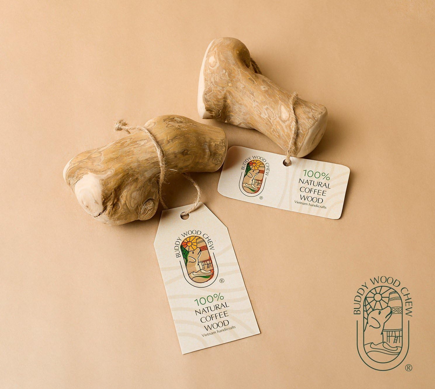 Gomito da masticare per cani, 100% naturale, atossico, sicuro per animali domestici, regalo per animali domestici (L)