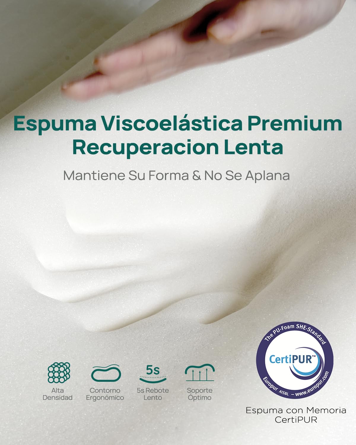 Releep Almohada Altura Ajustable, Almohada Espuma Viscoelástica, Almohada para Dormir, Almohada Ergonómica para Dormir de Lado y Espalda