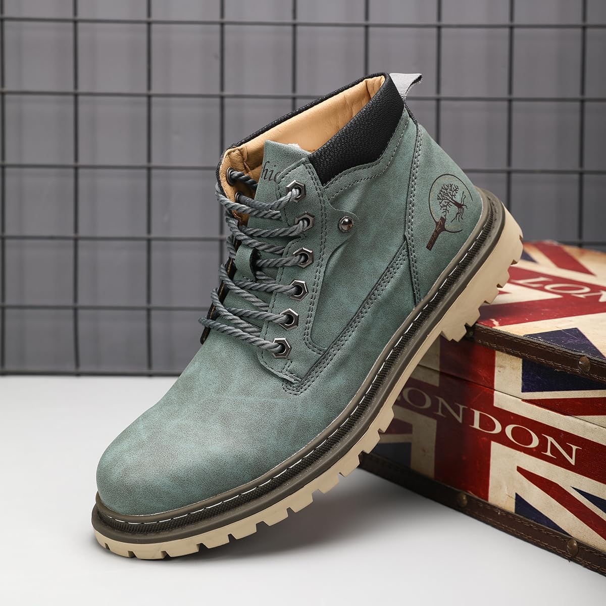 Shaire Men's Leather Chukka Boots | Lace-Up Ankle Boots for Men | Casual Comfort Boots - Image 2