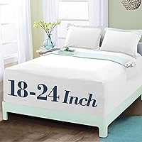 Vista 34 de Mocassi Sábana Bajera Ajustable Matrimonial - Sábanas Refrescantes de Bolsillo Profundo hasta 16 pulgadas - Hotel de Lujo 1800 Premier - Sábanas Más