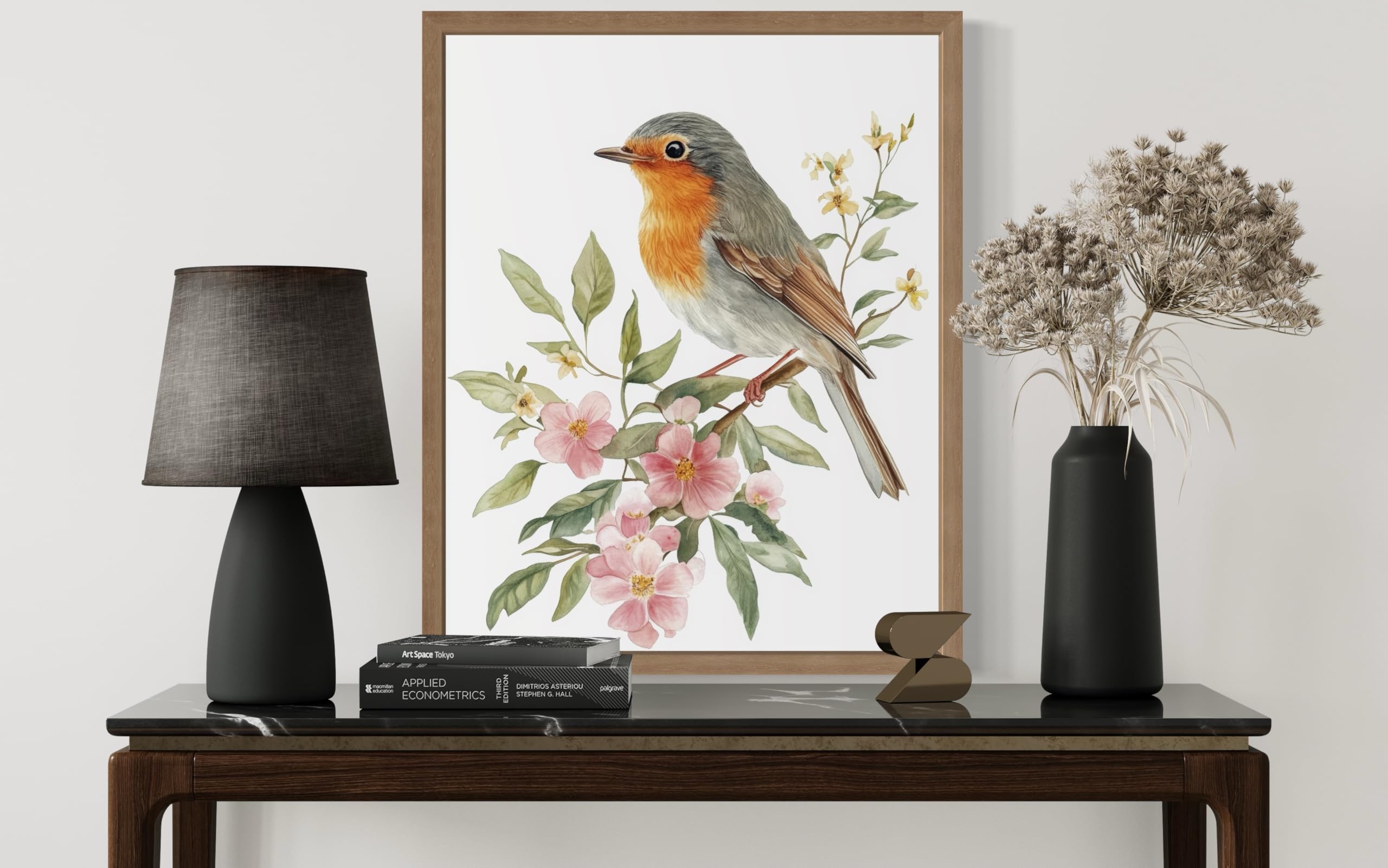 Amazon.com: European Robin Art Print Poster, Bird Nature Floral