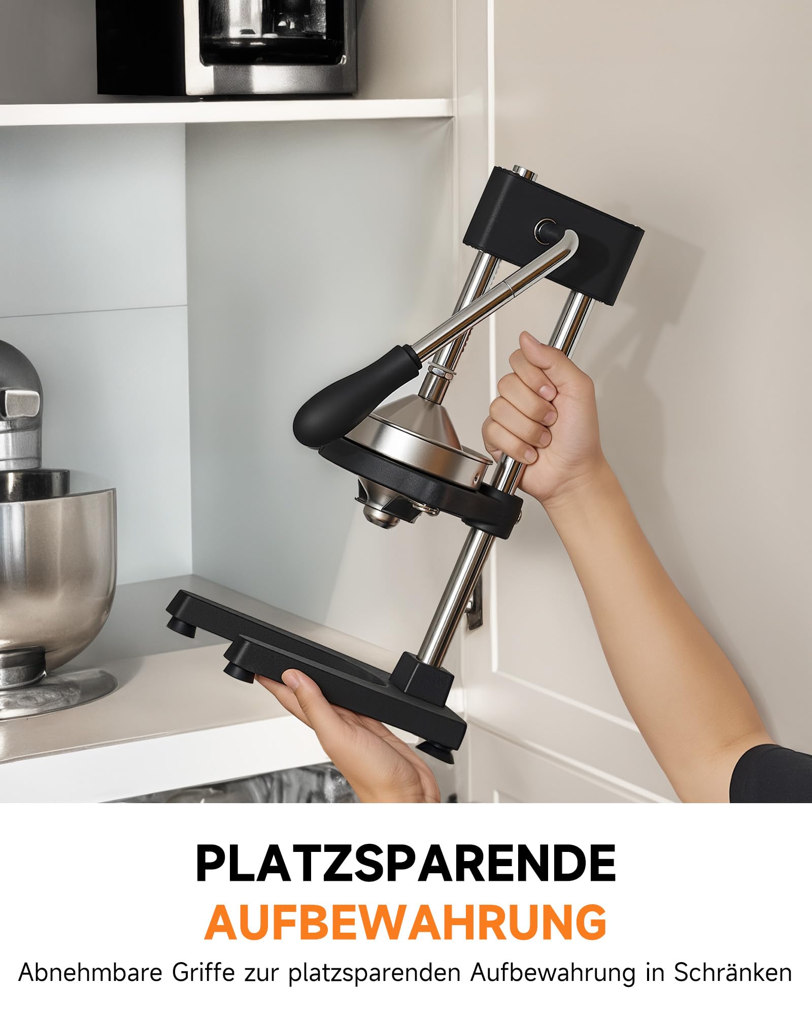 CO-Z Manuelle Zitruspresse, robust mit konischer & flacher Druckplatte, professionelle Zitronenpresse für Orangen, Pomelos, Limetten, Zitronen, spülmaschinengeeignet