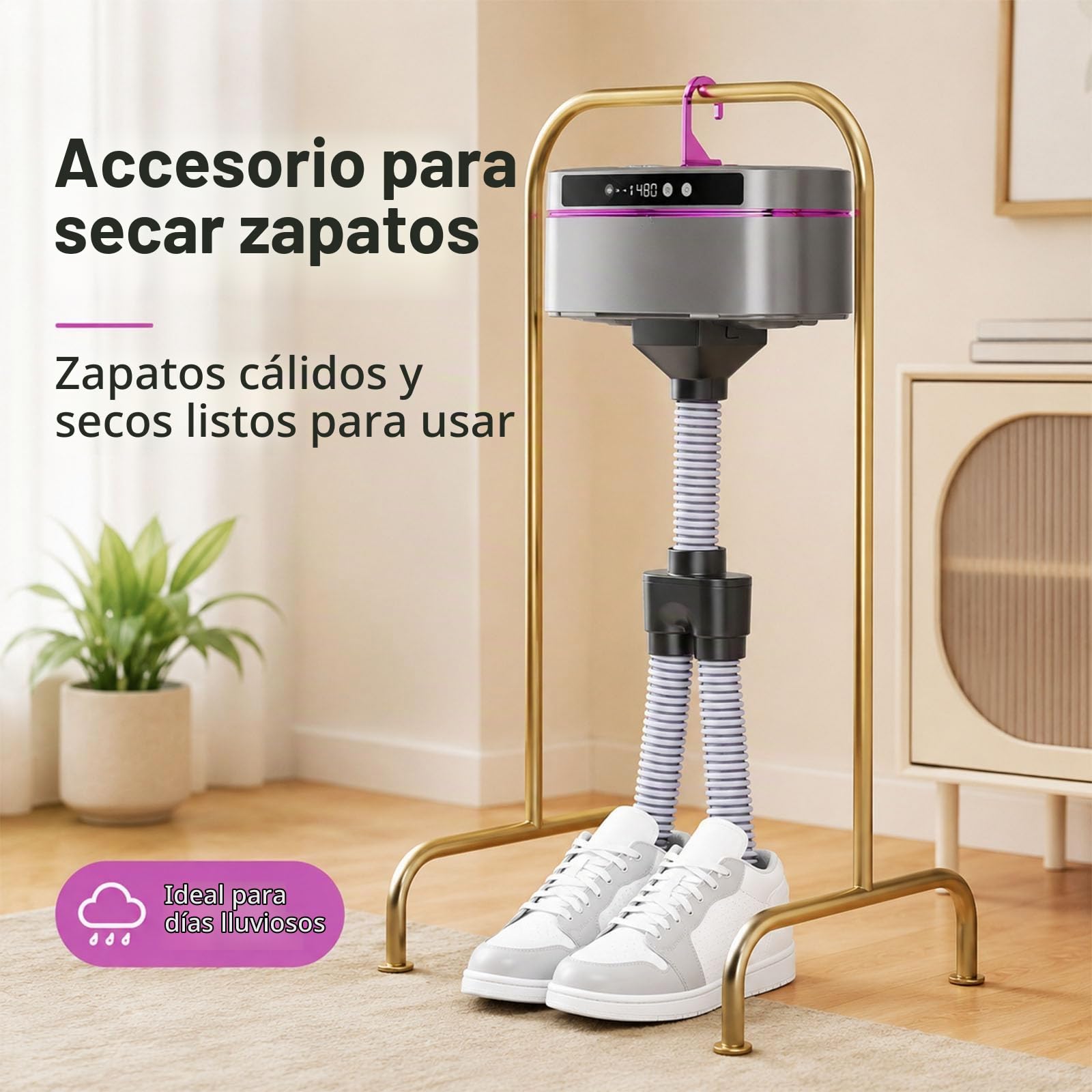 Secadora De Ropa Compacta Con Mando a Distancia,Zapatos y Edredones | Todo Un Solo Aparato,Cuenta Con 2 Niveles De Temperatura y 8 Ajustes De Temporizador,Ideal Para Viajes y Uso Doméstico