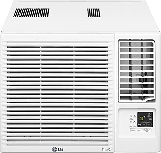 - LW8023HRSM 7600 BTU Smart Wi-Fi Enabled Window Air Conditioner with Energy Save Function and ThinQ Technology (White)