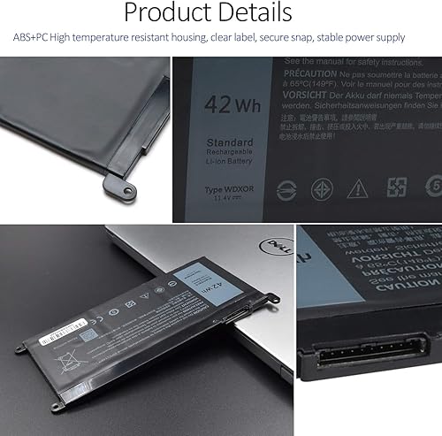 Miniatura 2 de 42WH WDXOR - Batería para portátil Dell Inspiron 15 7579 7573 7569 5578 5565 5567 5567 5568 5570 5775 5579 7560 7570 13 5378 5379 55 368 7 Serie 375
