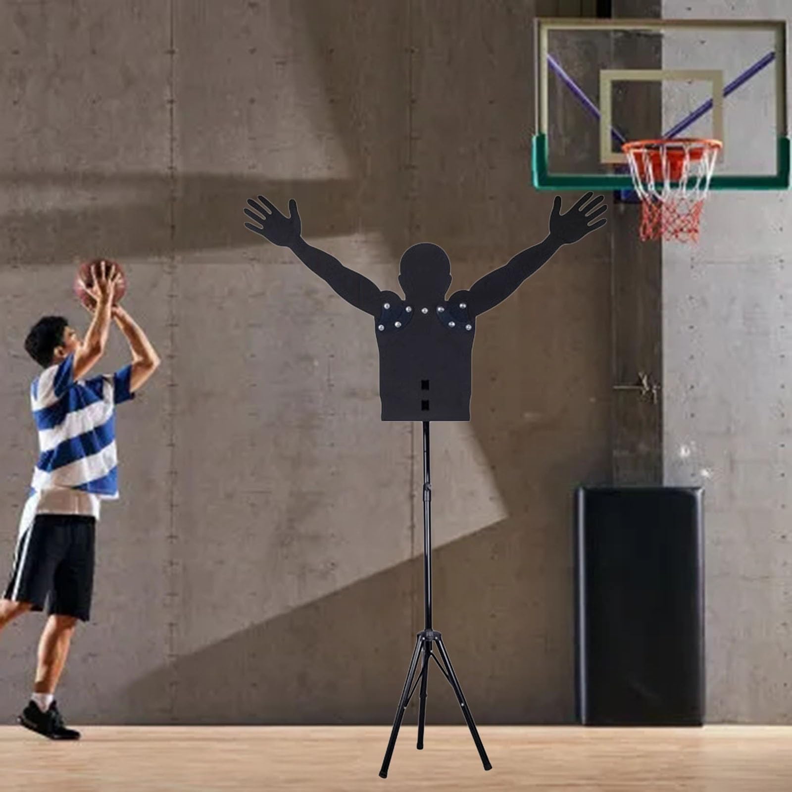 Manichino Difensivo per Basket Allenatore Di Tiro A Segno Libera Installazione Difensore Indossatrice Bracci E Altezza Regolabili Manichino Portatile Aiuto Per La Pratica Del Dribbling, Regali Per Mar