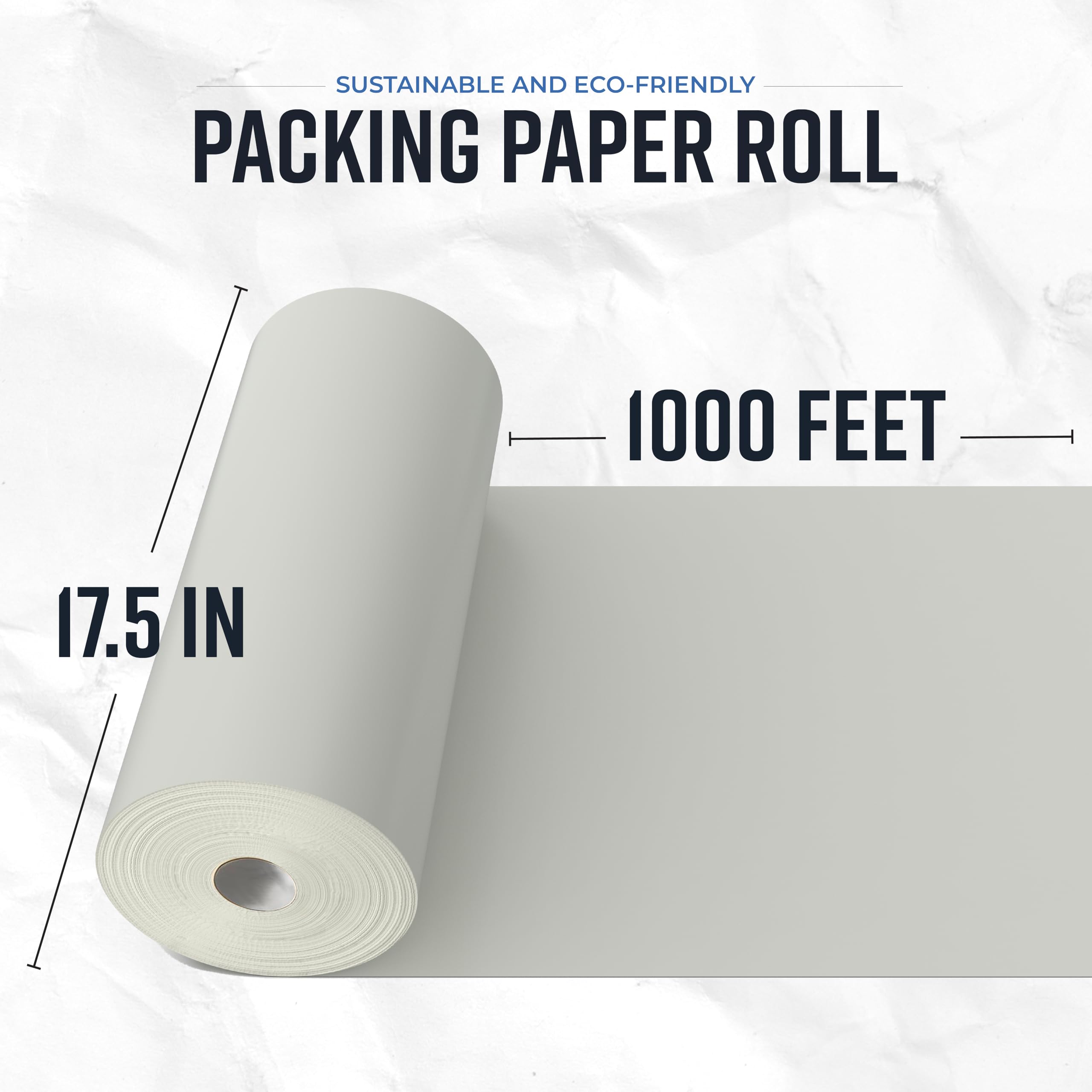 Bryco Goods Rouleau de papier d'emballage de qualité supérieure, 300 x 45,7 cm (L x l) – 700 feuilles de papier journal blanc pour déménagement, emballage et rangement