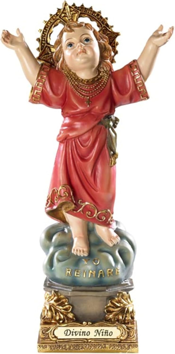 Barcelona Collection Hand-Painted Religious Statue with Gold Accents, 8-Inch, Divino Nino