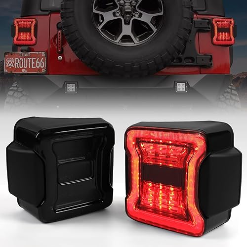 Miniatura 1 de Luces traseras LED para Jeep Wrangler JK JKU 2007-2018, [aprobado por DOT] [lente ahumada] [Plug n Play] Accesorios