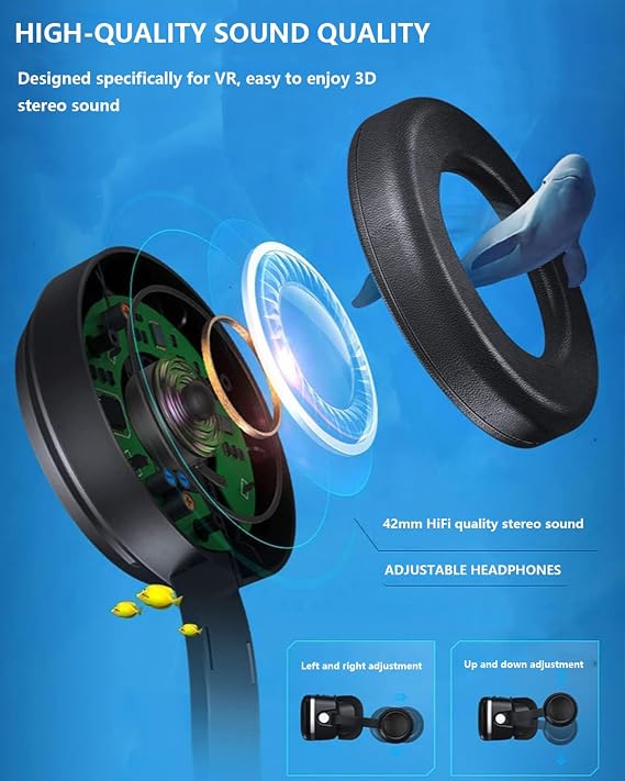 VR Headset for Phone, Virtual Reality Headsets with HD 110°FOV Anti-Blue Light Lenses Compatible iPhone/Android 4.7-7.2 Kids girls and boys gifts toys (Black)