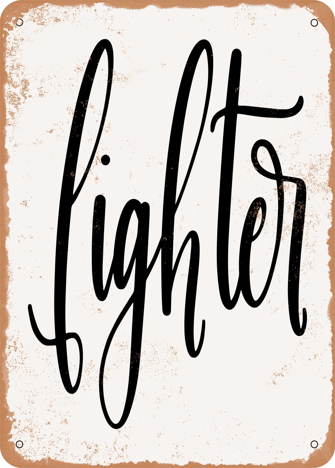 Metal Sign - Fighter - Vintage Rusty Look home decor