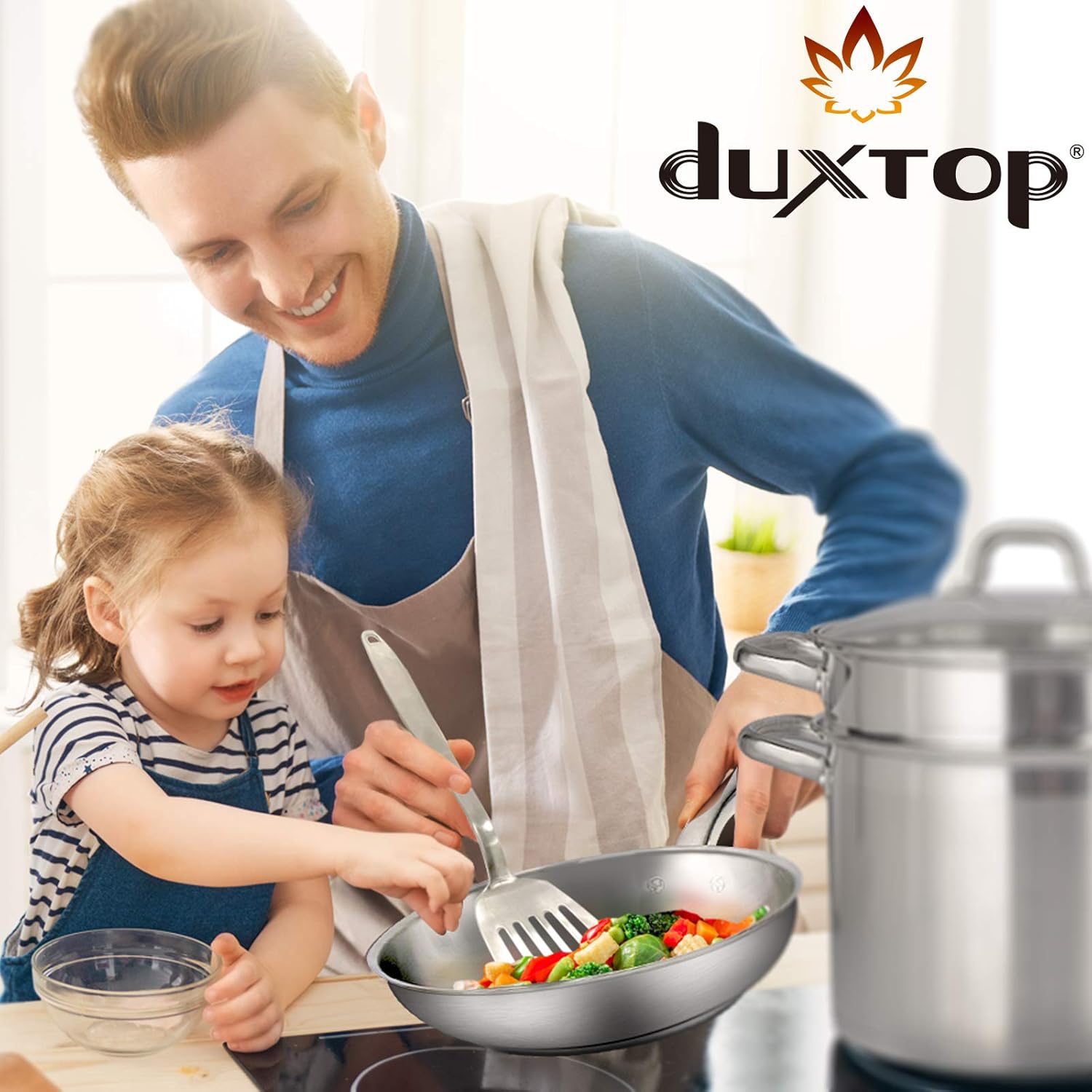 Duxtop Professional Stainless Steel Pots and Pans Set, 17PC Induction Cookware Set, Impact-bonded Technology: Home & Kitchen