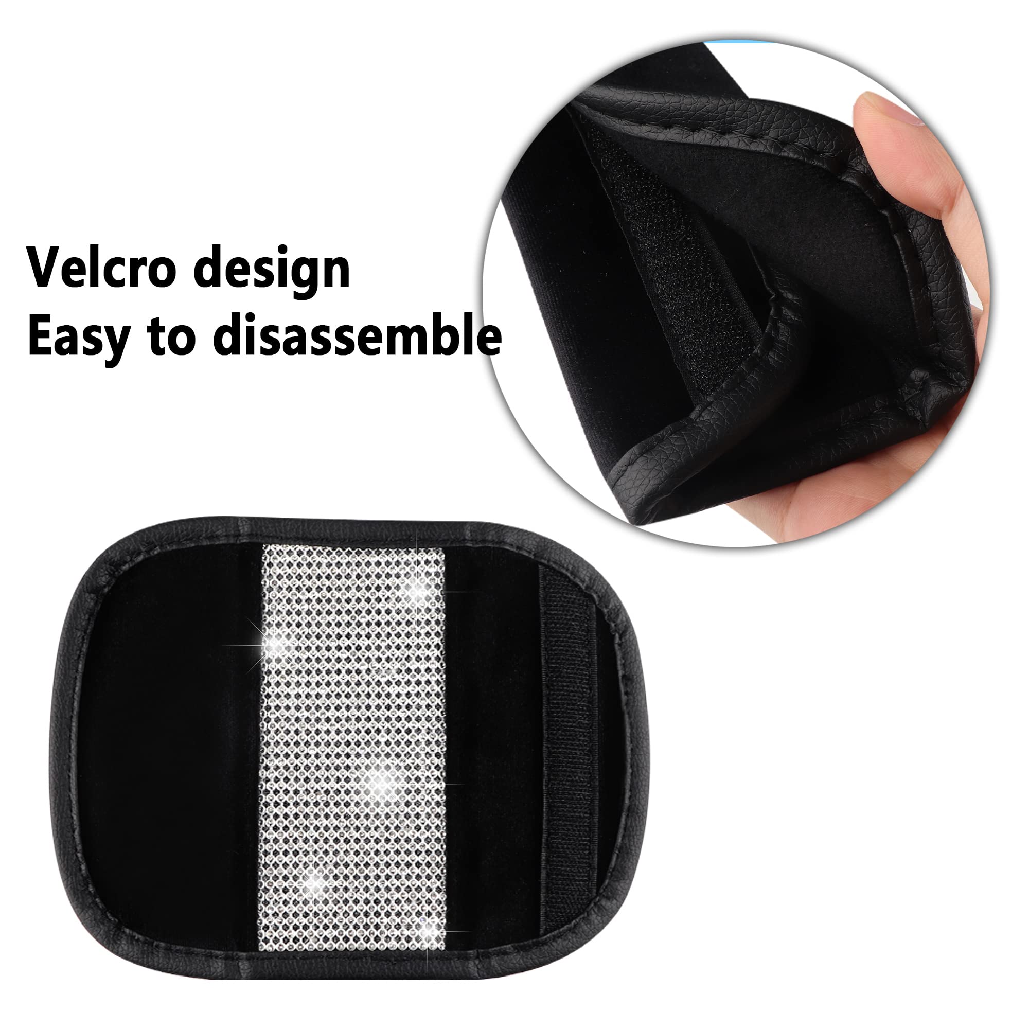Housse De Frein à Main Paillettes Diamantée Blanche - Accessoire Voiture