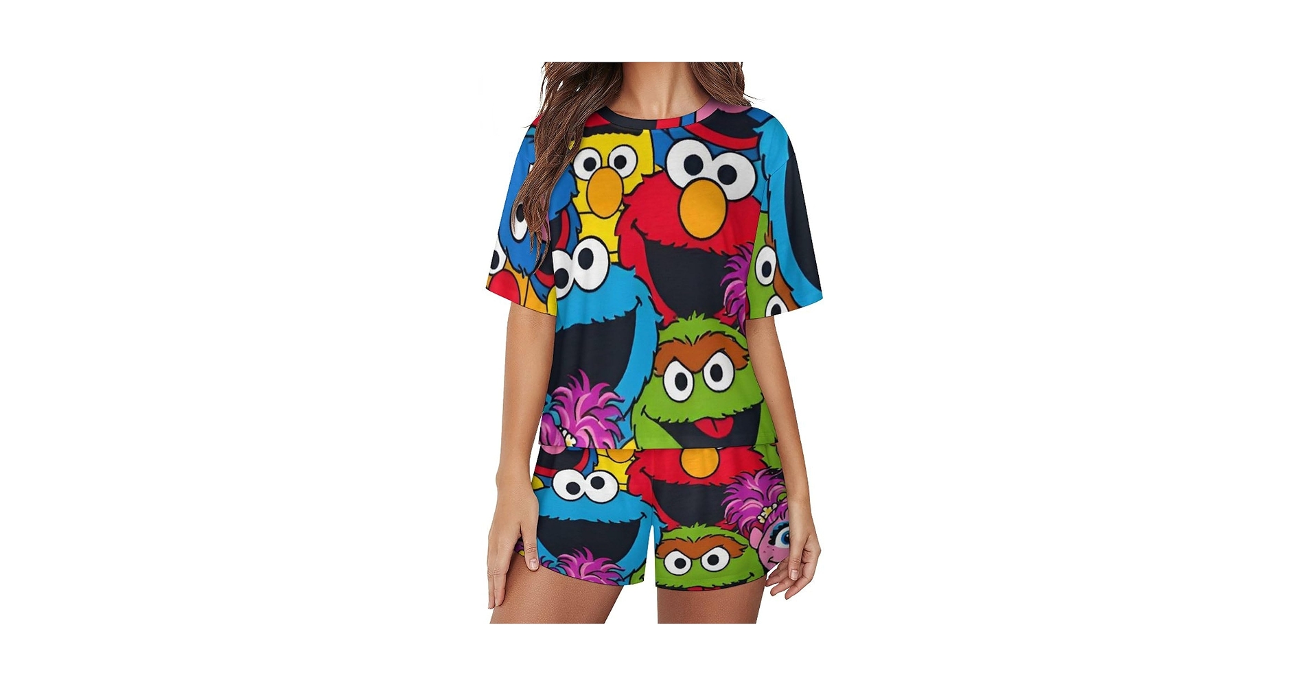 日本製ELLE CAFE 麻100% カフェ風 ハウスウェア ユニセックス Amazon | [IEUJUBNB] セサミストリート パジャマ レディース