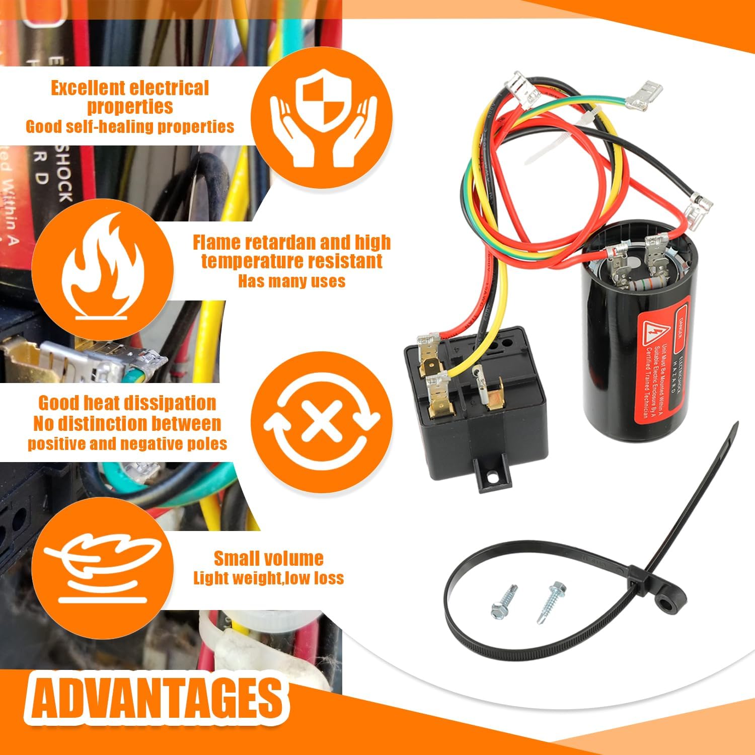 CSR-U1 Hard Start Capacitor Kit, HVAC Compressor Saver for 1 to 3 Ton AC Units