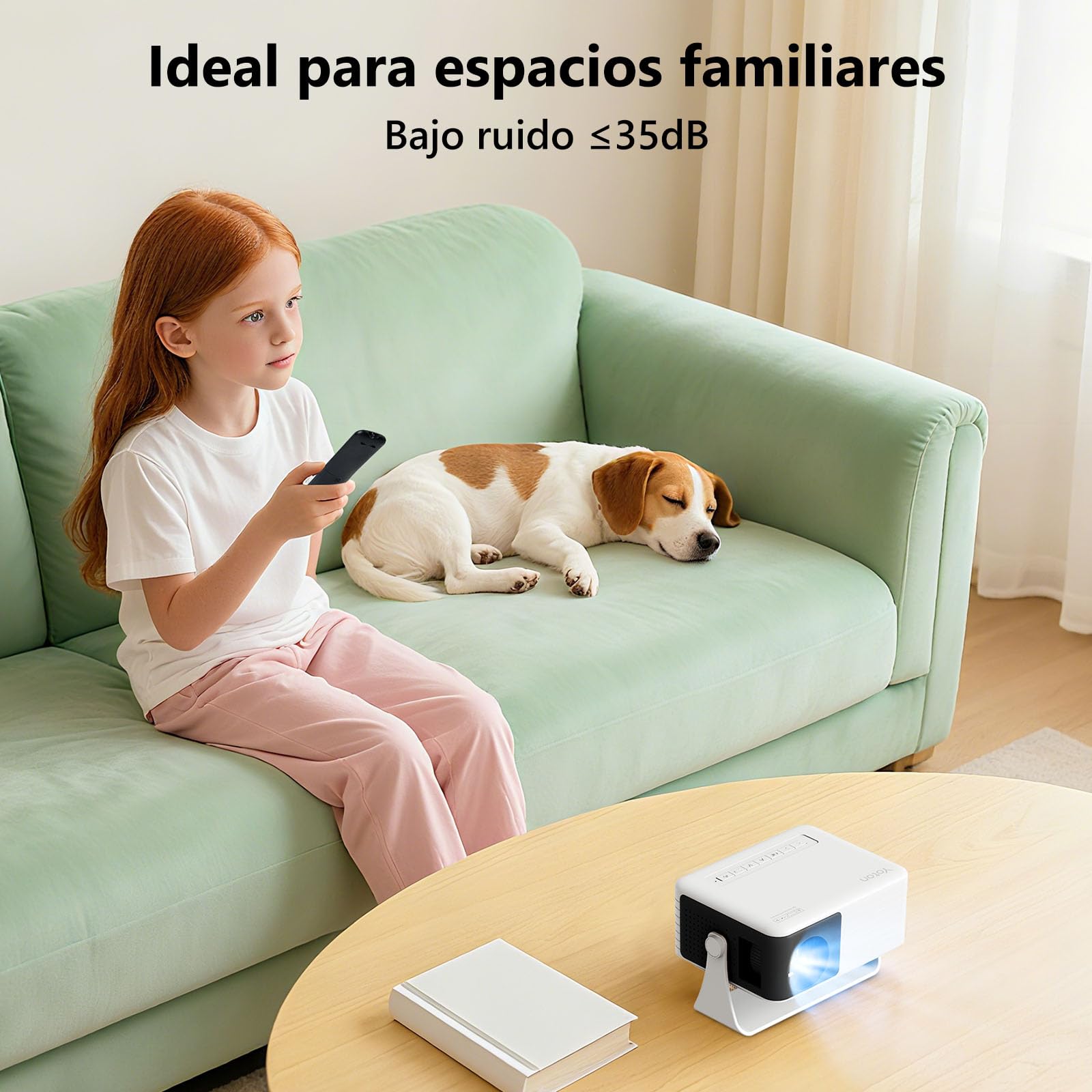 Yoton Mini Proyector Y3 Negro, Cine Casa, 1080P, Zoom 50%, Keystone | Carcasa negra elegante, Diseño compacto, Rotación flexible, Bajo ruido, Ideal para dormitorio y entretenimiento