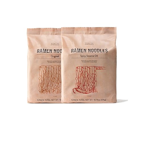 Public Goods Ramen Ramen instantáneo vegano y vegetariano sin caldo Fideos asiáticos saludables y ricos en proteínas Sin conservantes Sin MSG