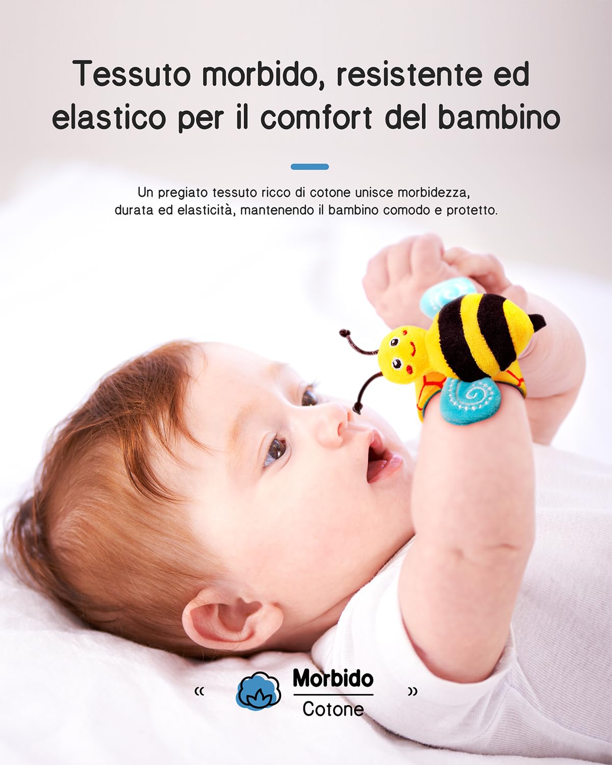 Infinno Giochi Neonato Calzini Sonaglio Sensoriali, Stimola l'esplorazione Sensoriale, Suono Chiaro e Dimensioni Adeguate, Giocattoli Educativi per Neonati 0-12 Mesi