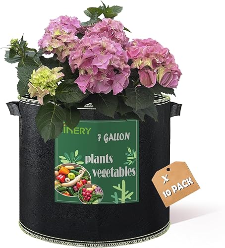 Miniatura 9 de LINERY Bolsa de plantación negra resistente gruesa de gran capacidad con proceso de dobladillo mejorado con asas, macetas de tela no tejida (paquete