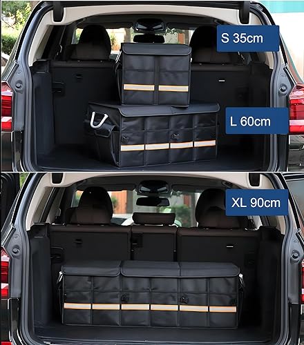 Miniatura 7 de Organizador plegable para maletero de automóvil con tiras reflectantes, tela Oxford 1680D duradera, contenedor de almacenamiento de gran capacidad