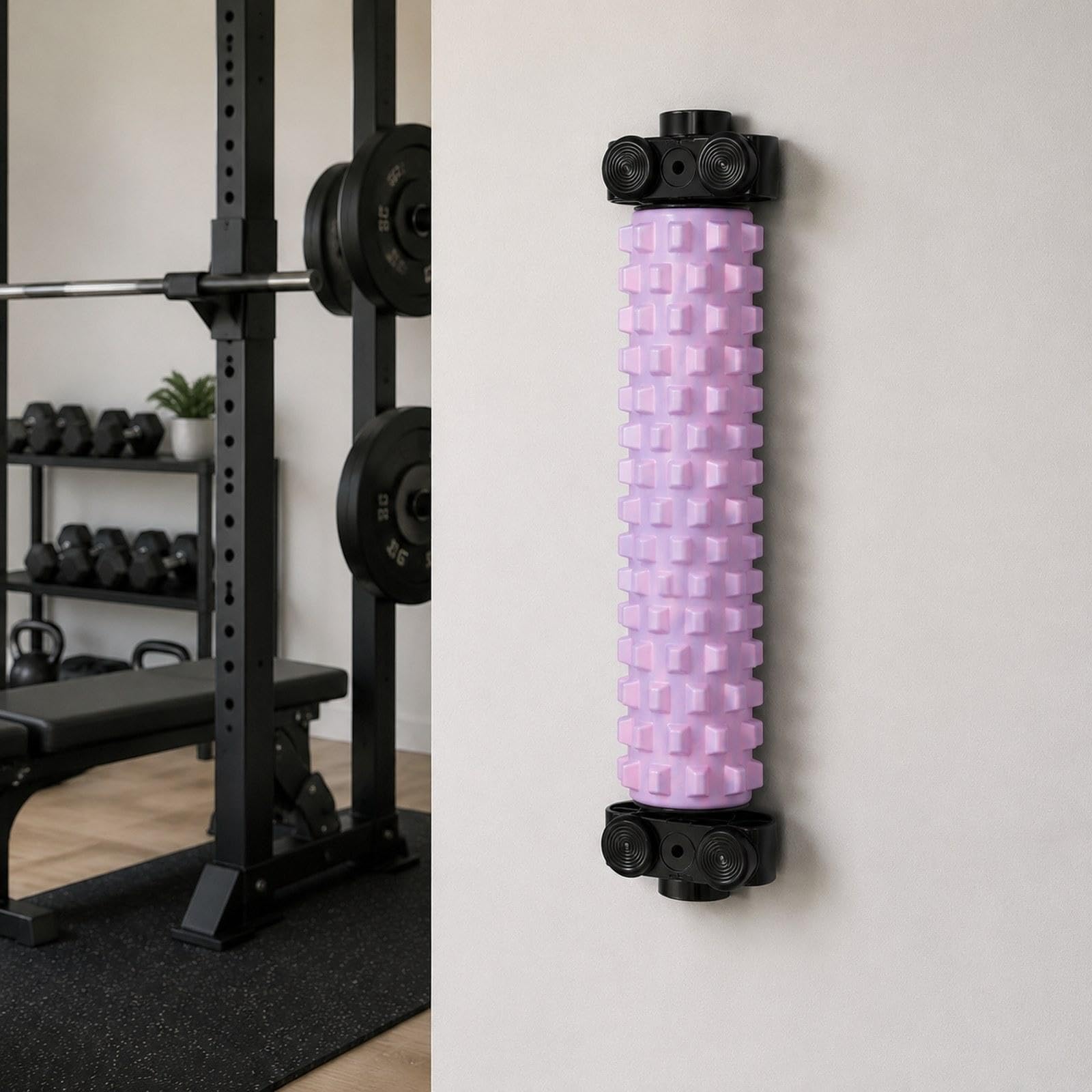 Massagerolle Aus Hochdichtem Schaumstoff, Ausgewogene Unterstützung, Strukturierte Oberfläche, Stabiles Design für Optimale Entspannung, Rosa