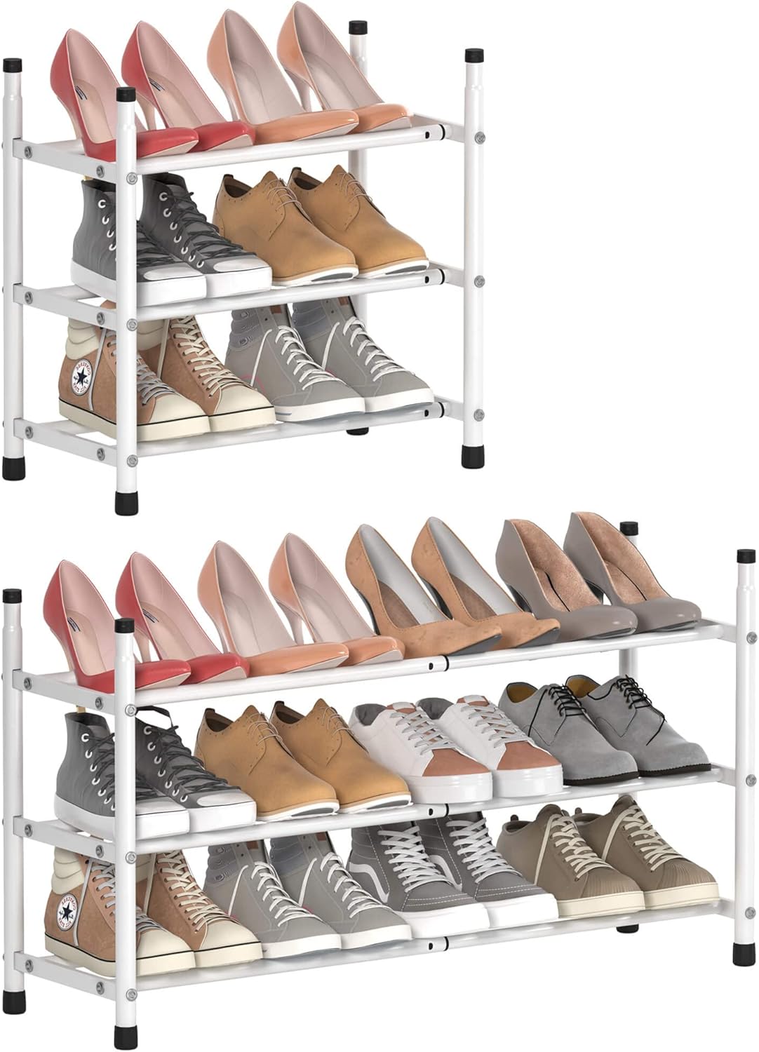 TZAMLI 3Tier Stackable Closet Shoe Rack Organizer