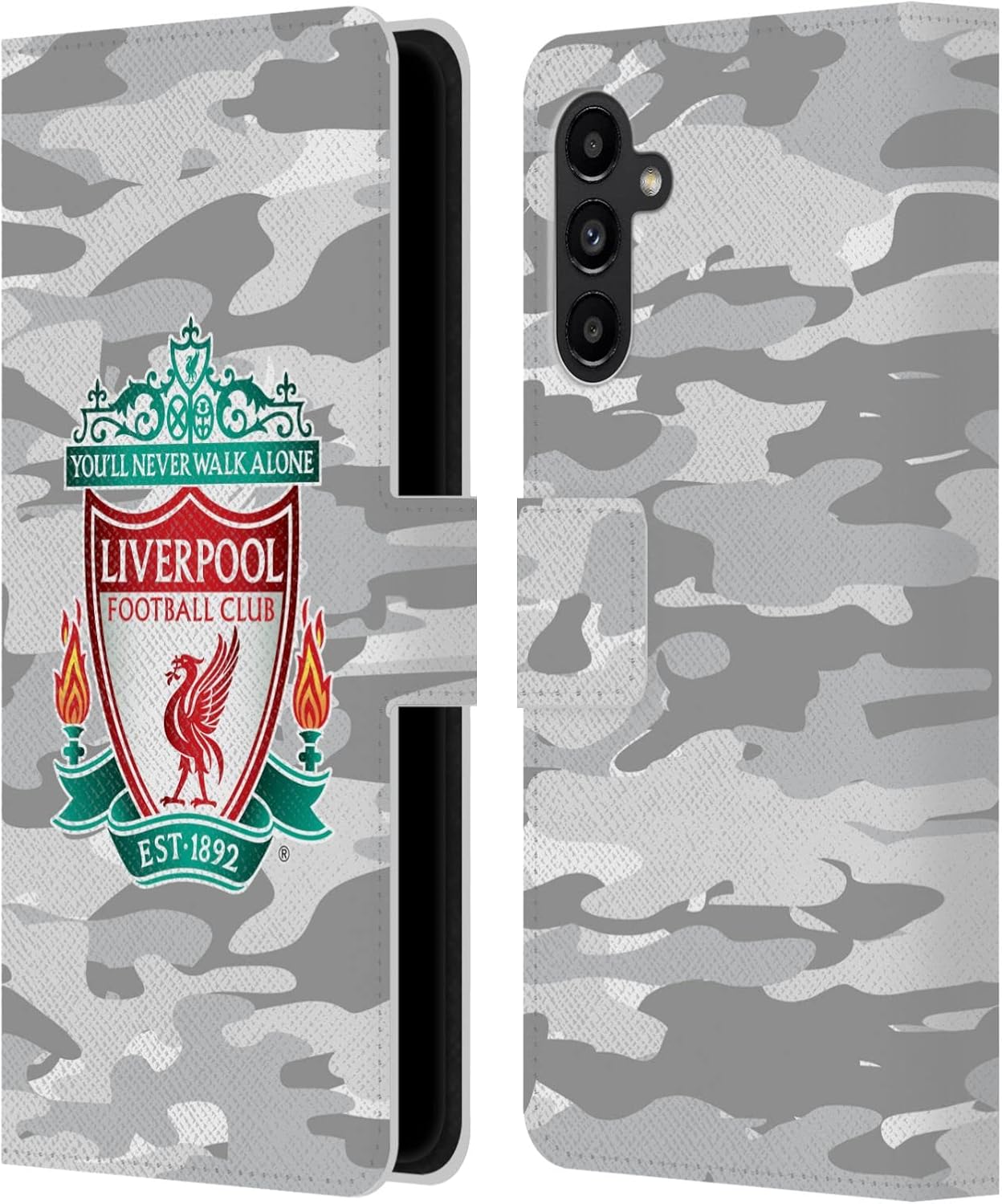 Head Case Designs Officially Licensed Liverpool Football Club Third Colourways Crest Camou Leather Wallet Case Compatible with Samsung Galaxy A13 5G (2021)