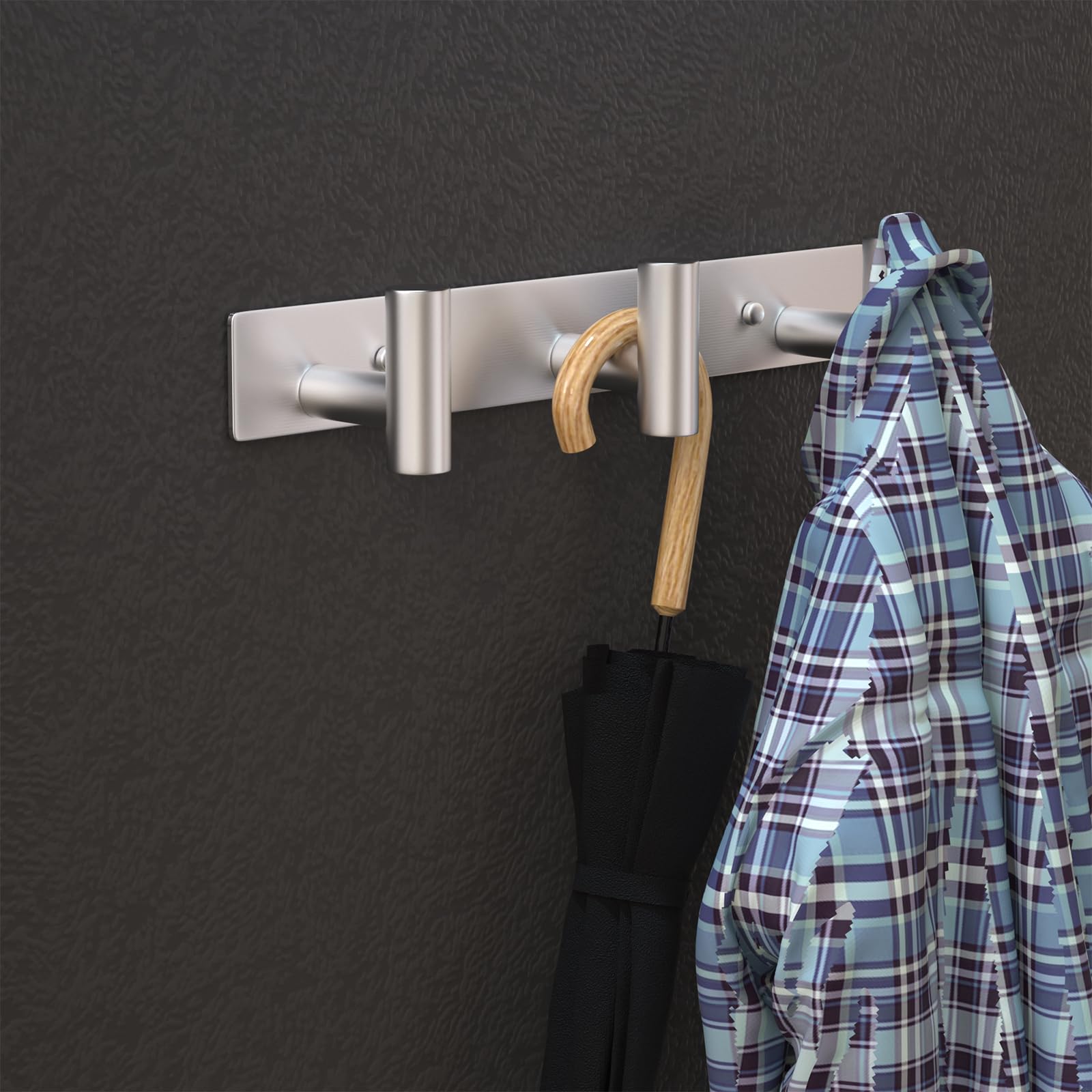 WUIVIUT Heavy Duty Hook Clothes Rack Stainless Steel T-Shape Coat Hook - Image 3