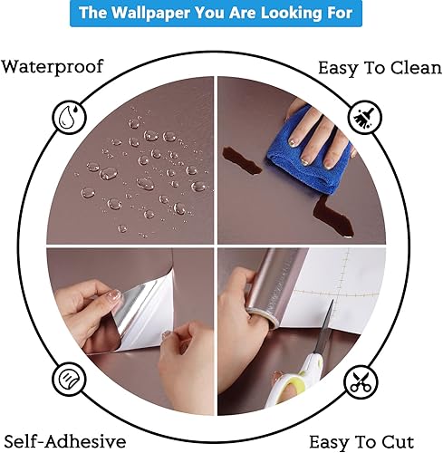 Miniatura 9 de CRE8TIVE Papel adhesivo grueso de acero inoxidable negro para electrodomésticos, papel tapiz negro metálico cepillado para despegar y pegar,